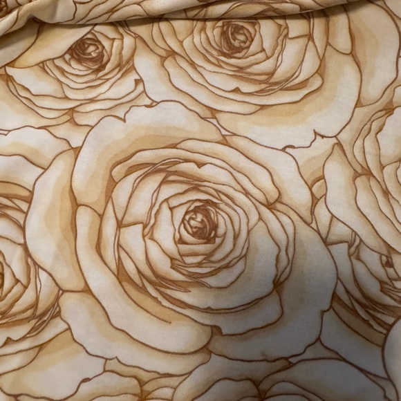 LuLaRoe cream yellow skirt set classic T and Azure skirt Roses L XL - Picture 10 of 13